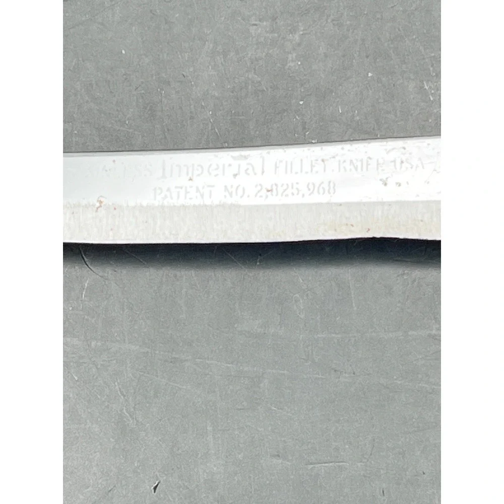 Vtg Imperial Fillet‎ Knife Stainless Steel Wood Handle USA 9.25